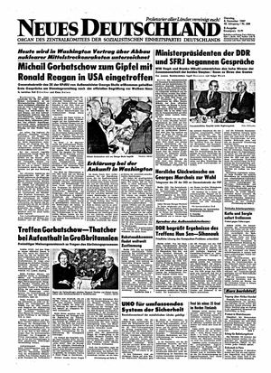 Neues Deutschland Online-Archiv vom 08.12.1987