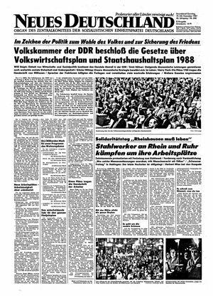 Neues Deutschland Online-Archiv vom 19.12.1987