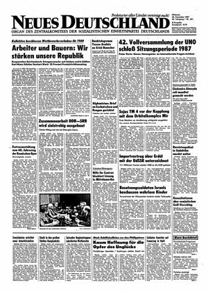 Neues Deutschland Online-Archiv vom 23.12.1987