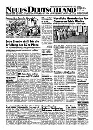 Neues Deutschland Online-Archiv vom 29.12.1987