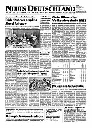 Neues Deutschland Online-Archiv vom 12.01.1988