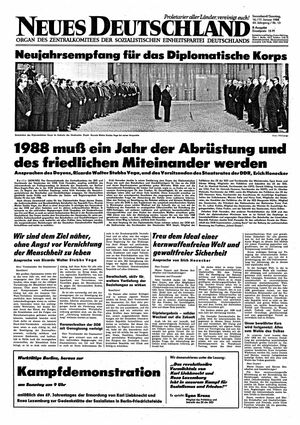 Neues Deutschland Online-Archiv on Jan 16, 1988
