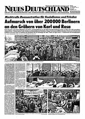 Neues Deutschland Online-Archiv vom 18.01.1988