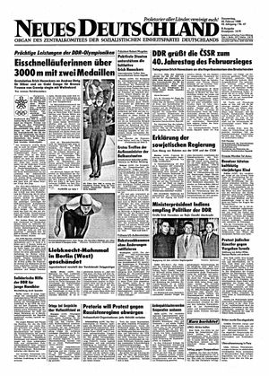 Neues Deutschland Online-Archiv vom 25.02.1988