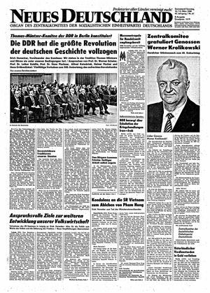 Neues Deutschland Online-Archiv vom 12.03.1988