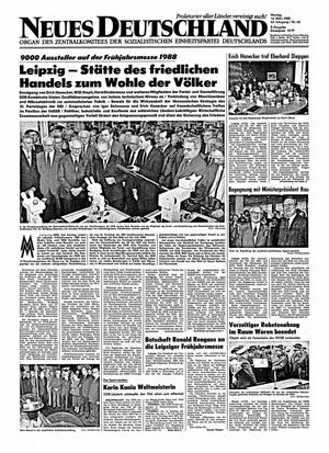 Neues Deutschland Online-Archiv vom 14.03.1988