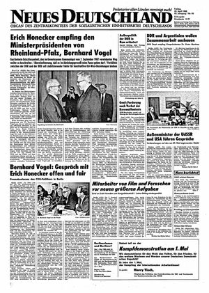 Neues Deutschland Online-Archiv vom 22.04.1988