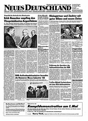 Neues Deutschland Online-Archiv vom 23.04.1988