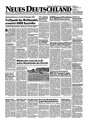 Neues Deutschland Online-Archiv vom 02.08.1988