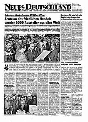 Neues Deutschland Online-Archiv vom 05.09.1988