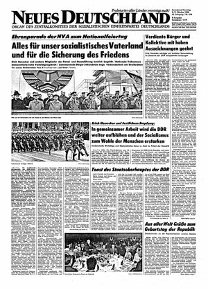 Neues Deutschland Online-Archiv vom 08.10.1988