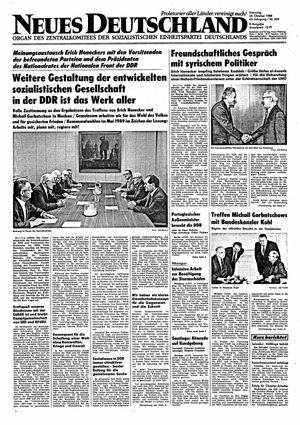 Neues Deutschland Online-Archiv vom 25.10.1988