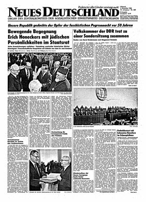 Neues Deutschland Online-Archiv vom 09.11.1988