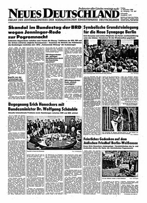Neues Deutschland Online-Archiv vom 11.11.1988