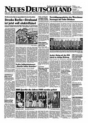 Neues Deutschland Online-Archiv vom 19.12.1988