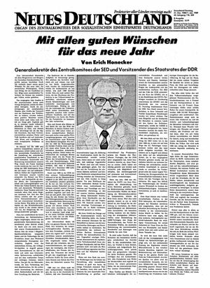 Neues Deutschland Online-Archiv vom 31.12.1988