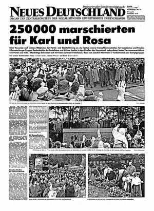 Neues Deutschland Online-Archiv vom 16.01.1989