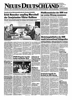 Neues Deutschland Online-Archiv vom 26.01.1989