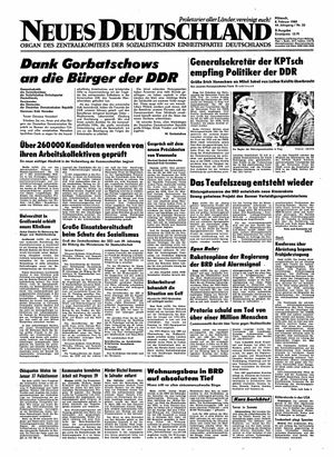 Neues Deutschland Online-Archiv vom 08.02.1989
