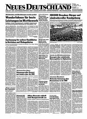 Neues Deutschland Online-Archiv vom 14.02.1989
