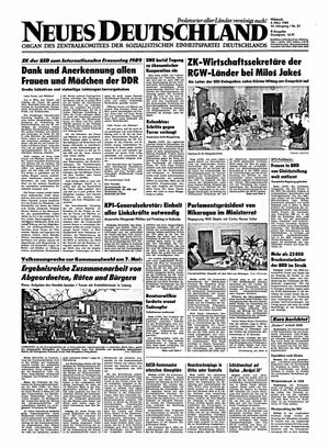 Neues Deutschland Online-Archiv vom 08.03.1989