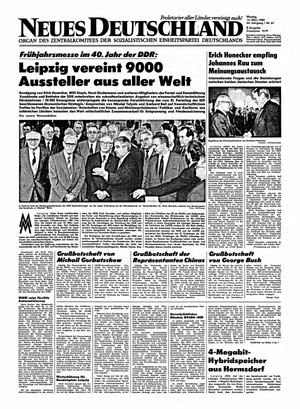 Neues Deutschland Online-Archiv vom 13.03.1989