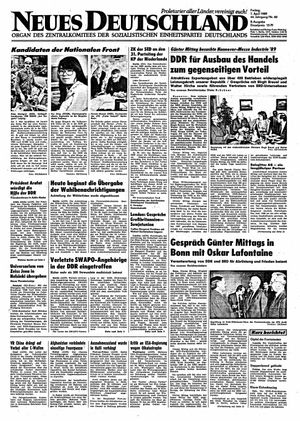 Neues Deutschland Online-Archiv vom 07.04.1989
