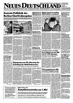 Neues Deutschland Online-Archiv vom 22.04.1989