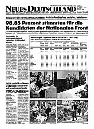 Neues Deutschland Online-Archiv vom 08.05.1989