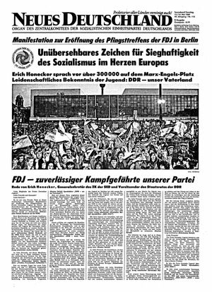 Neues Deutschland Online-Archiv vom 13.05.1989