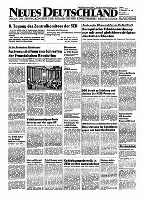 Neues Deutschland Online-Archiv vom 23.06.1989