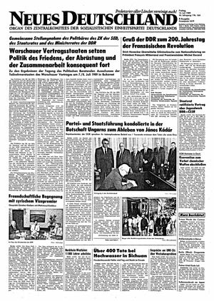 Neues Deutschland Online-Archiv vom 14.07.1989
