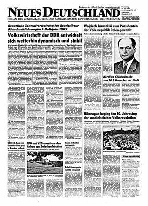 Neues Deutschland Online-Archiv vom 20.07.1989