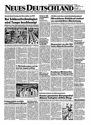 Neues Deutschland Online-Archiv vom 07.08.1989