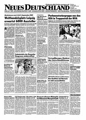 Neues Deutschland Online-Archiv vom 08.08.1989