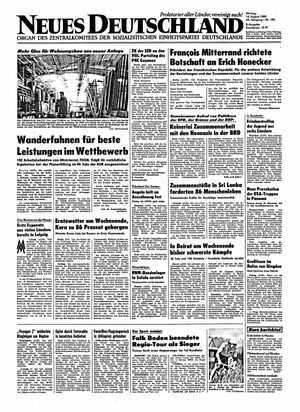 Neues Deutschland Online-Archiv vom 14.08.1989