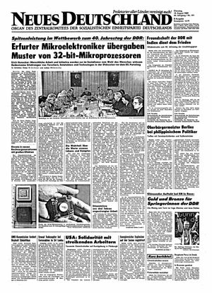 Neues Deutschland Online-Archiv vom 15.08.1989