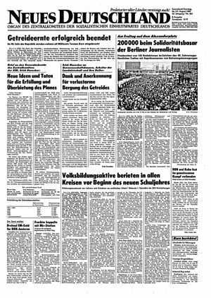 Neues Deutschland Online-Archiv vom 26.08.1989