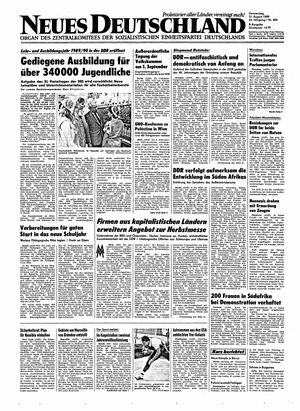 Neues Deutschland Online-Archiv on Aug 31, 1989