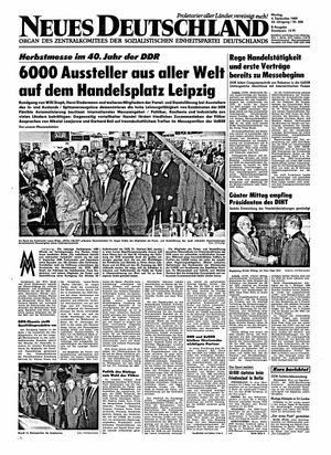 Neues Deutschland Online-Archiv vom 04.09.1989