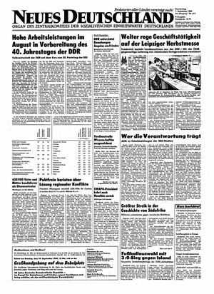 Neues Deutschland Online-Archiv vom 07.09.1989