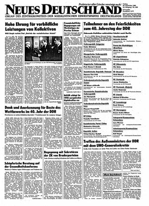 Neues Deutschland Online-Archiv vom 29.09.1989