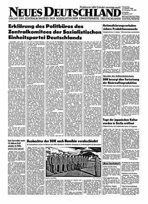 Neues Deutschland Online-Archiv on Oct 12, 1989