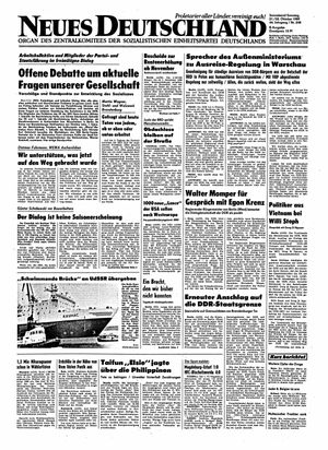 Neues Deutschland Online-Archiv vom 21.10.1989