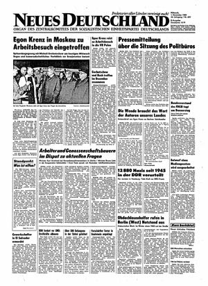 Neues Deutschland Online-Archiv vom 01.11.1989