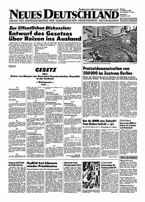Neues Deutschland Online-Archiv vom 06.11.1989