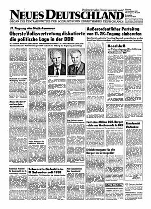 Neues Deutschland Online-Archiv vom 14.11.1989