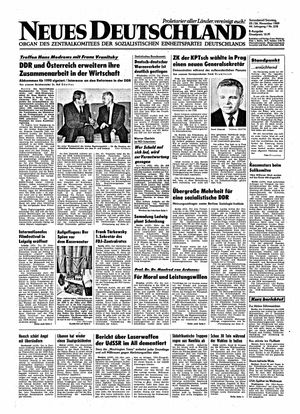 Neues Deutschland Online-Archiv vom 25.11.1989