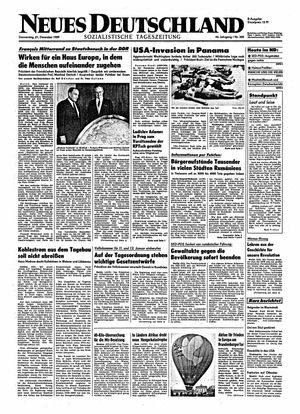 Neues Deutschland Online-Archiv vom 21.12.1989