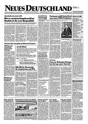 Neues Deutschland Online-Archiv vom 30.12.1989
